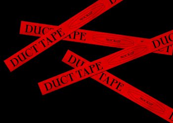 Duct Tape on Black Background Free Mockup