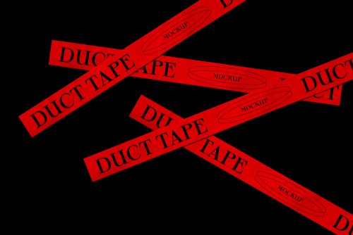 Duct Tape on Black Background Free Mockup