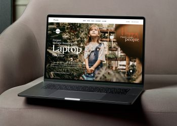 Elegant Website Branding Laptop Free Mockup