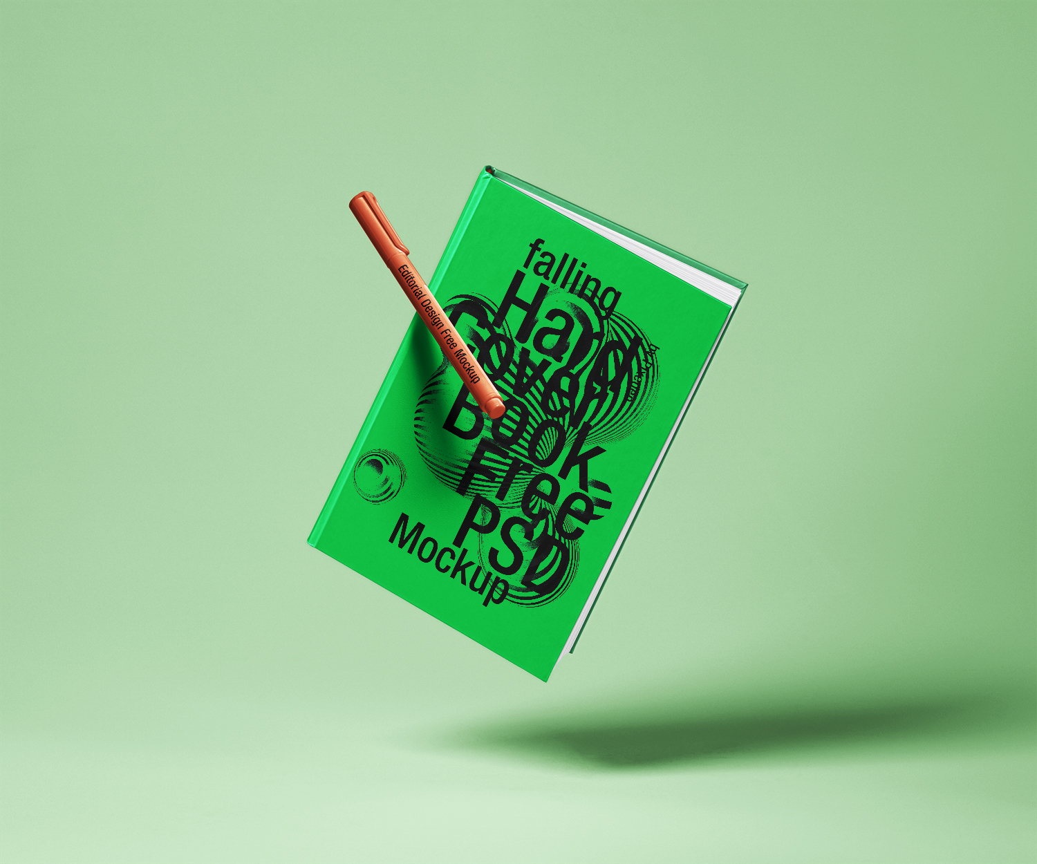 Falling Hardcover Book Free Mockup