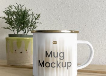 Free Big Metal Cup Mockup