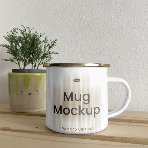 Free Big Metal Cup Mockup