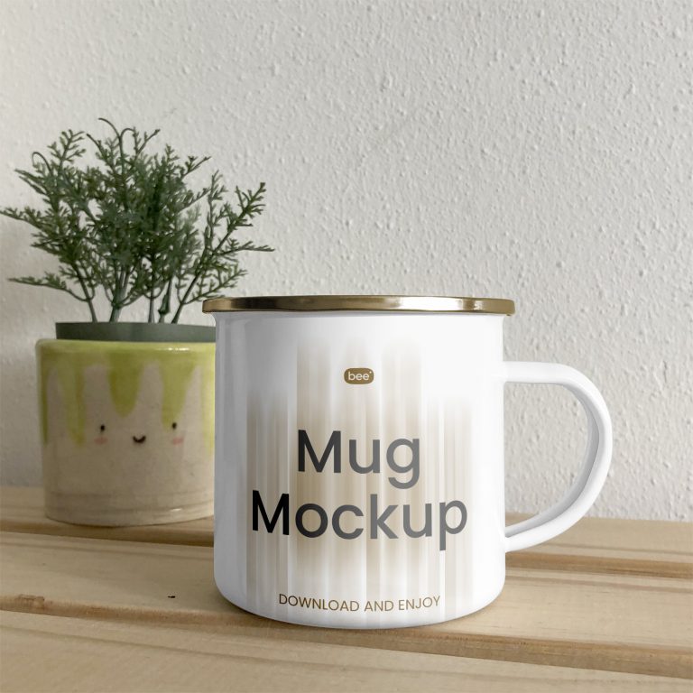 Free Big Metal Cup Mockup