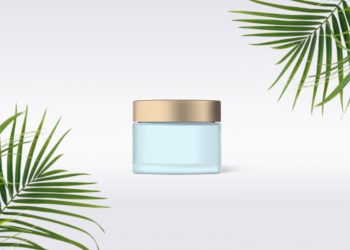 Glass Cosmetic Jar Free Mockup