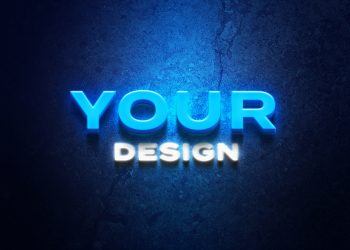 Ice Neon Logo Free Mockup