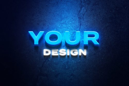 Ice Neon Logo Free Mockup