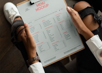 Menu in Hands Free Mockup