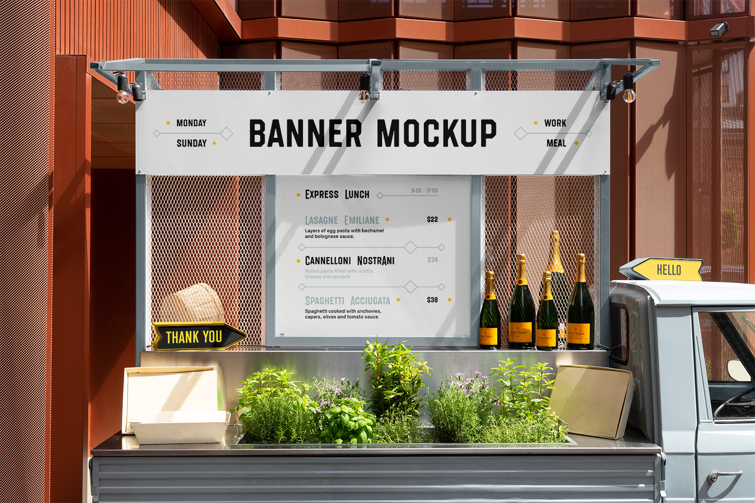 Restaurant Food Truck Free Mockup