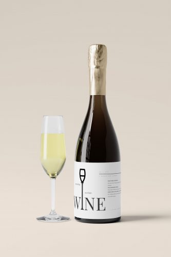 Sparkling Wine Bottle Free Mockups