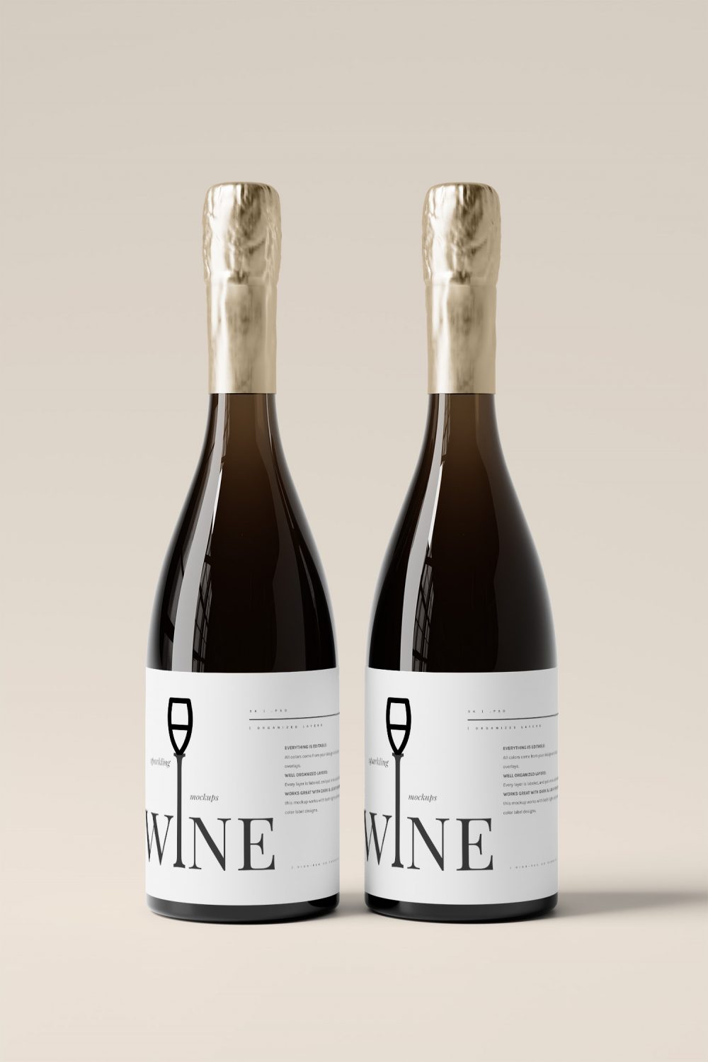 Sparkling Wine Bottle Free Mockups