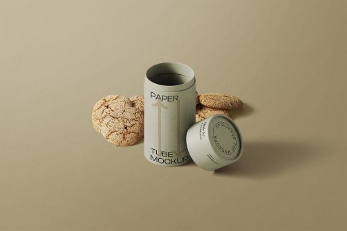 Tube with Cookies Free Mockup