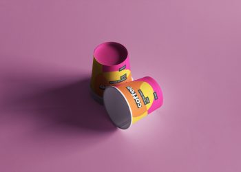 Two Mini Coffee Cups Free Mockup