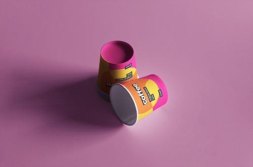 Two Mini Coffee Cups Free Mockup