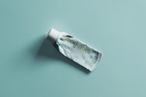 Used Empty Toothpaste Tube Free Mockup