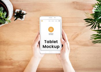 Vertical Tablet Screen Free Mockup