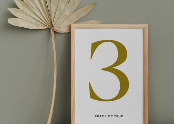 Wood Frame on Brick Free Mockup