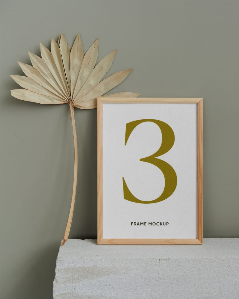 Wood Frame on Brick Free Mockup | Free Mockup World