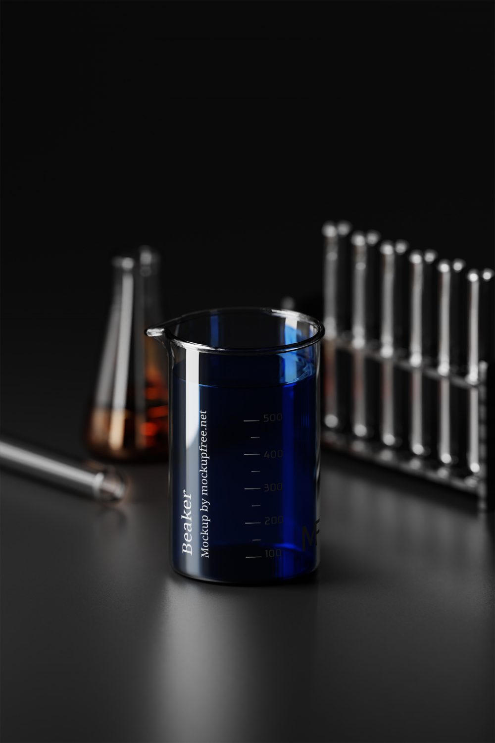 Beaker Free Mockups in a Laboratory Background