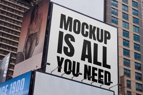 Big Square Billboard Free Mockup