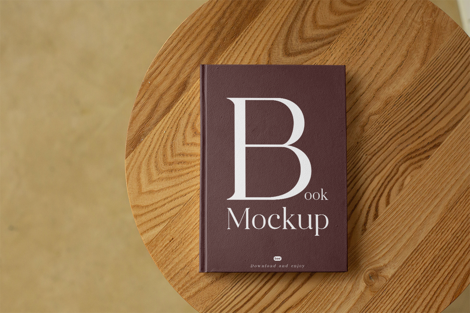 Book Cover on Table Free Mockup