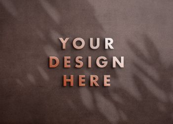 Bronze Sign Logo Free Mockup