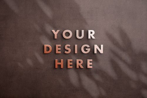 Bronze Sign Logo Free Mockup