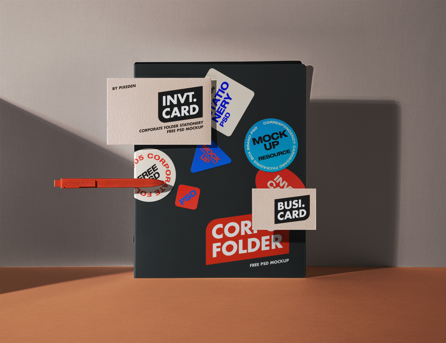 Corporate Folder Stationery Free Mockup