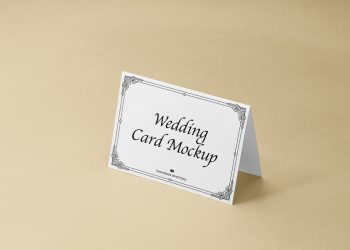 Folded Wedding Card Free Mockup