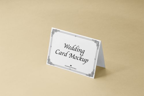 Folded Wedding Card Free Mockup