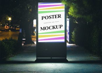 Glowing Night Poster Free Mockup