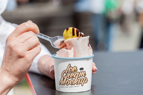 Ice Cream Cup Free Mockup