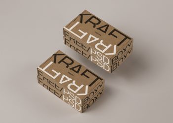 Kraft Boxes Packaging Free Mockup