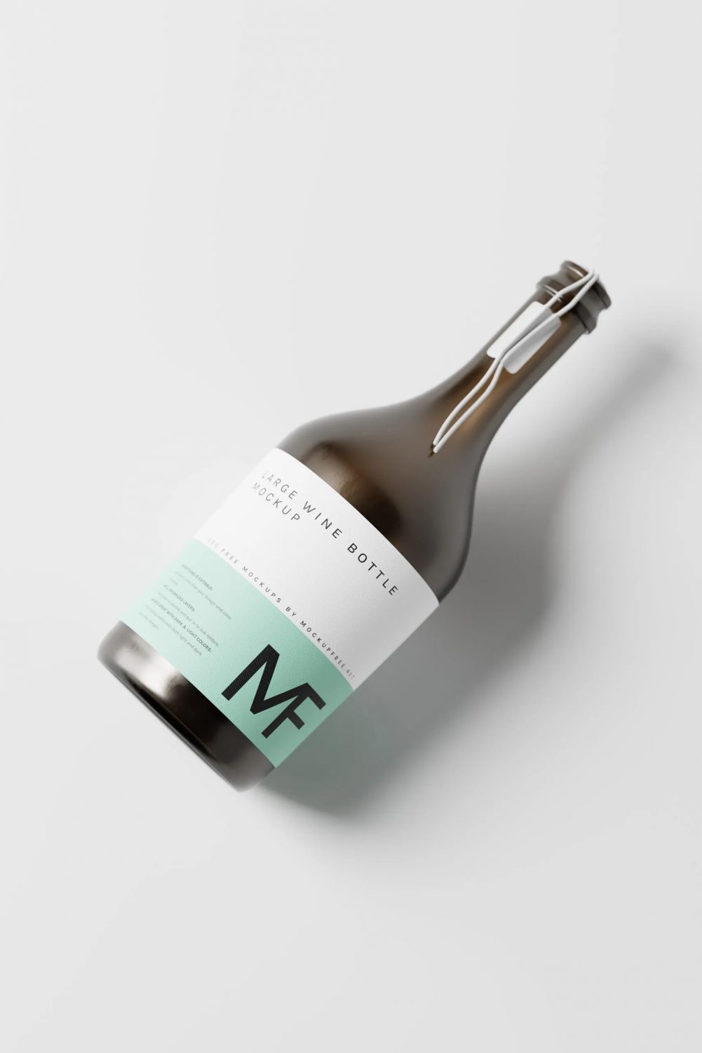 Large Red Wine or Champagne Bottle Free Mockup