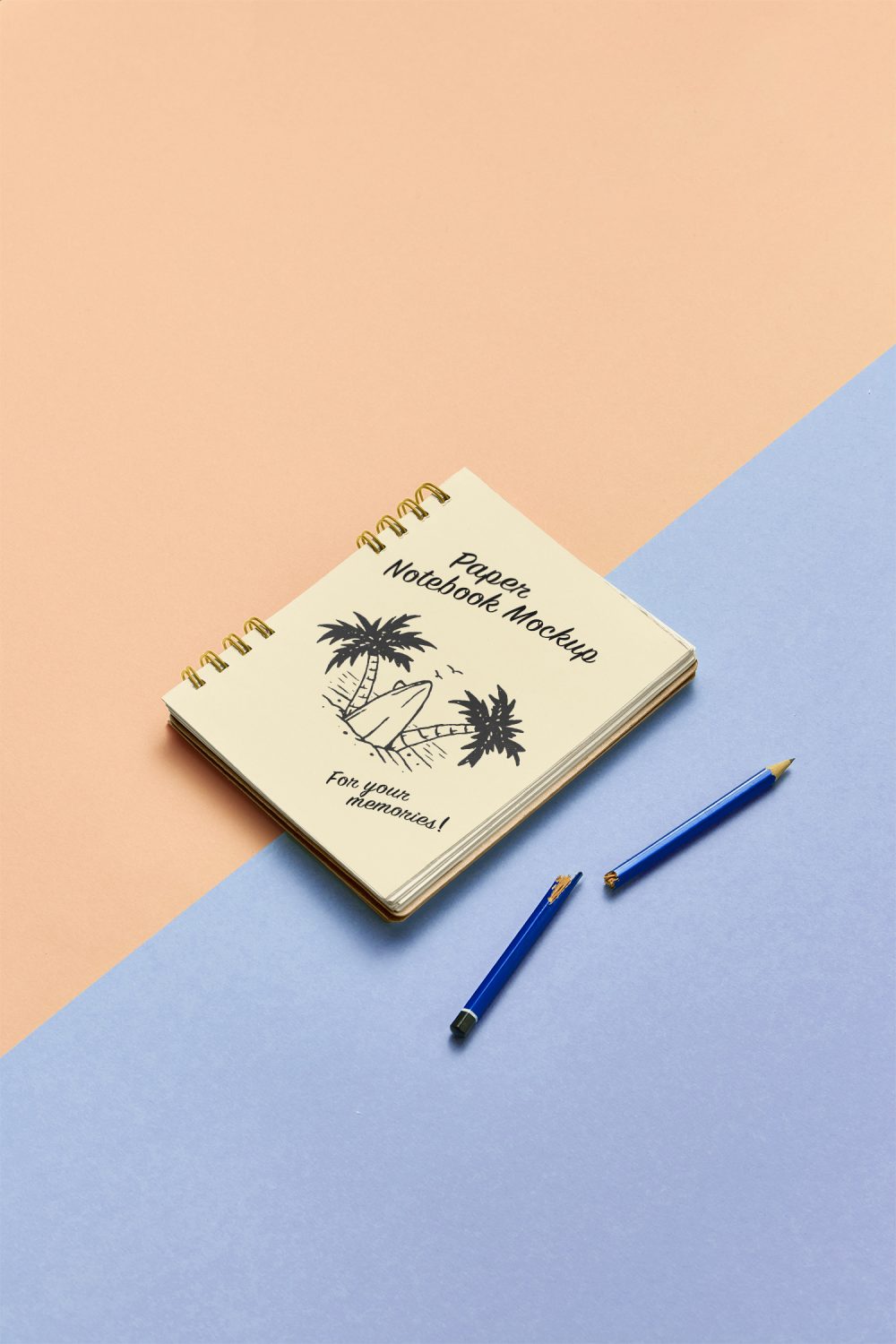 Lying Paper Notebook Free Mockup