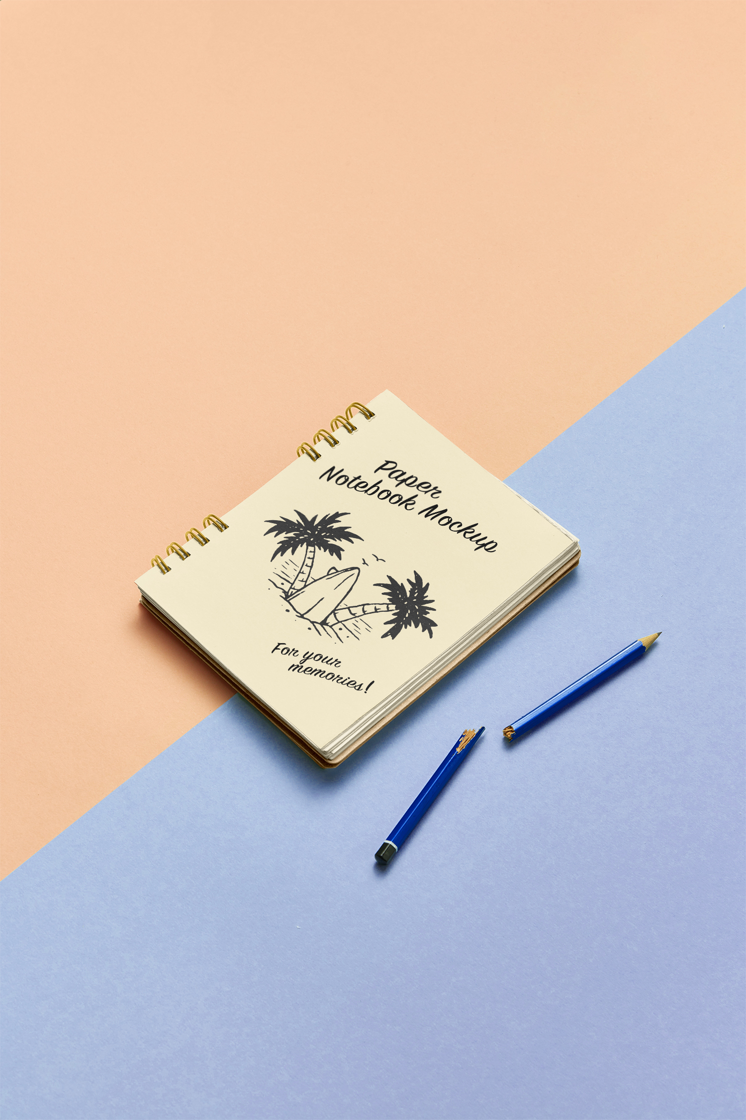 Lying Paper Notebook Free Mockup