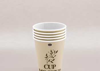 Paper Cups Stack Free Mockup