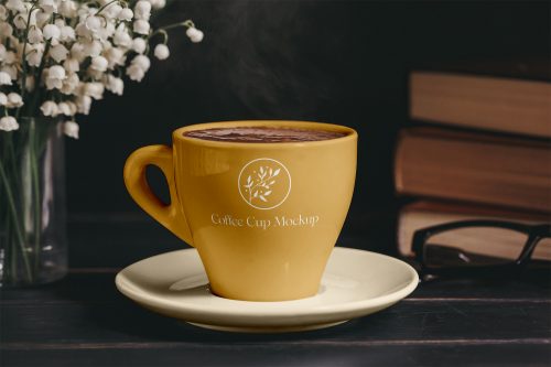 Porcelain Coffee Cup Free Mockup