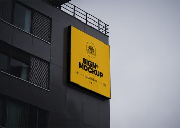 Sign on Building Free Mockup