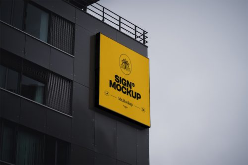 Sign on Building Free Mockup