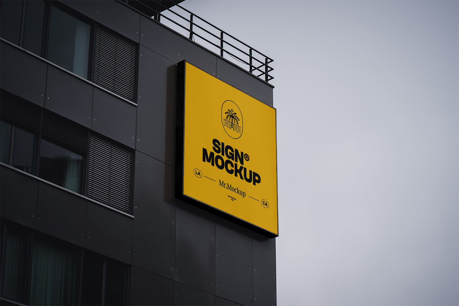 Sign on Building Free Mockup