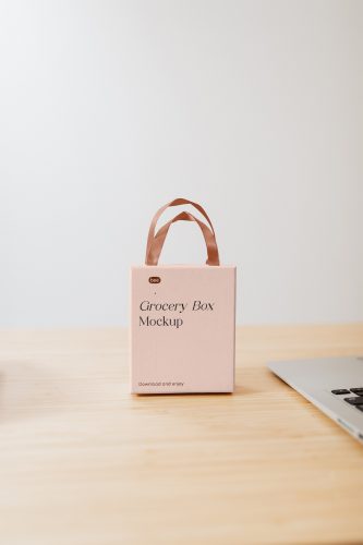 Small Grocery Box Free Mockup