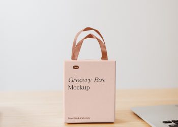 Small Grocery Box Free Mockup