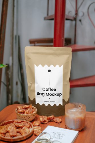 Standing Coffee Bag Free Mockup