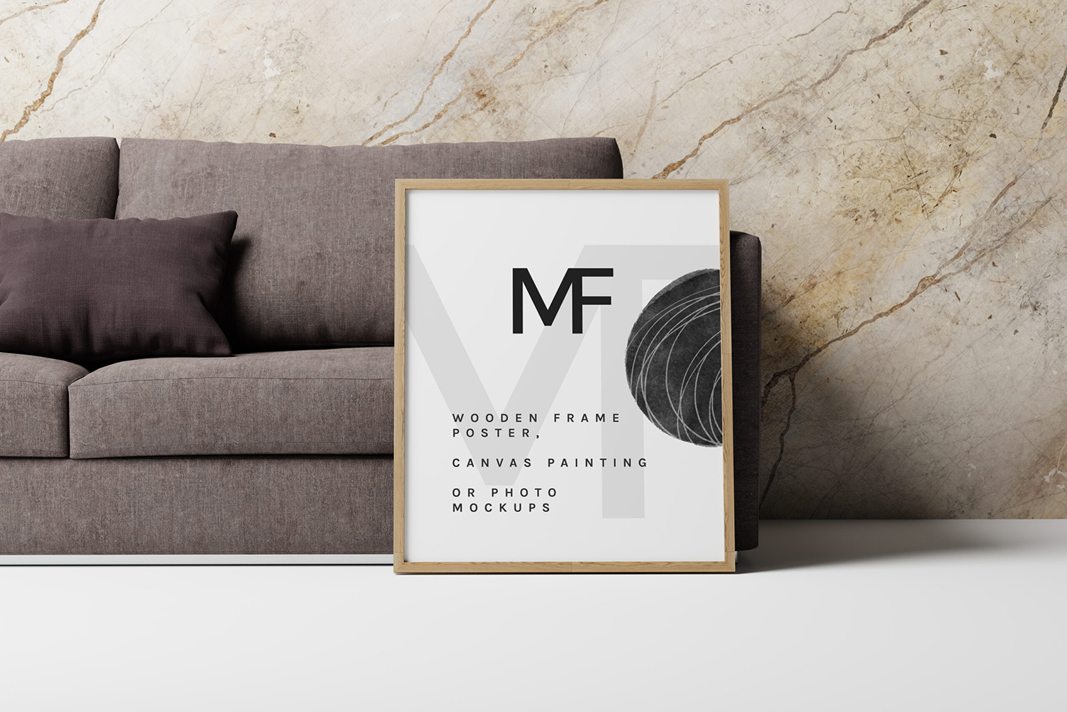 Wooden Frame Poster Free Mockups