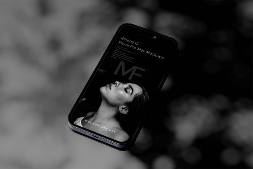 iPhone 15 Dark Shadowy Free Mockups