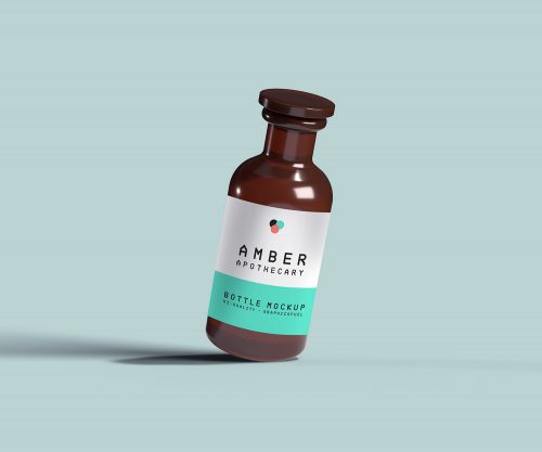 Amber Apothecary Bottle Free Mockup