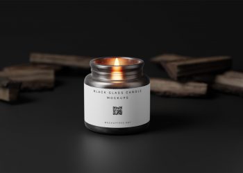 Black Glass Candle Jar Free Mockups