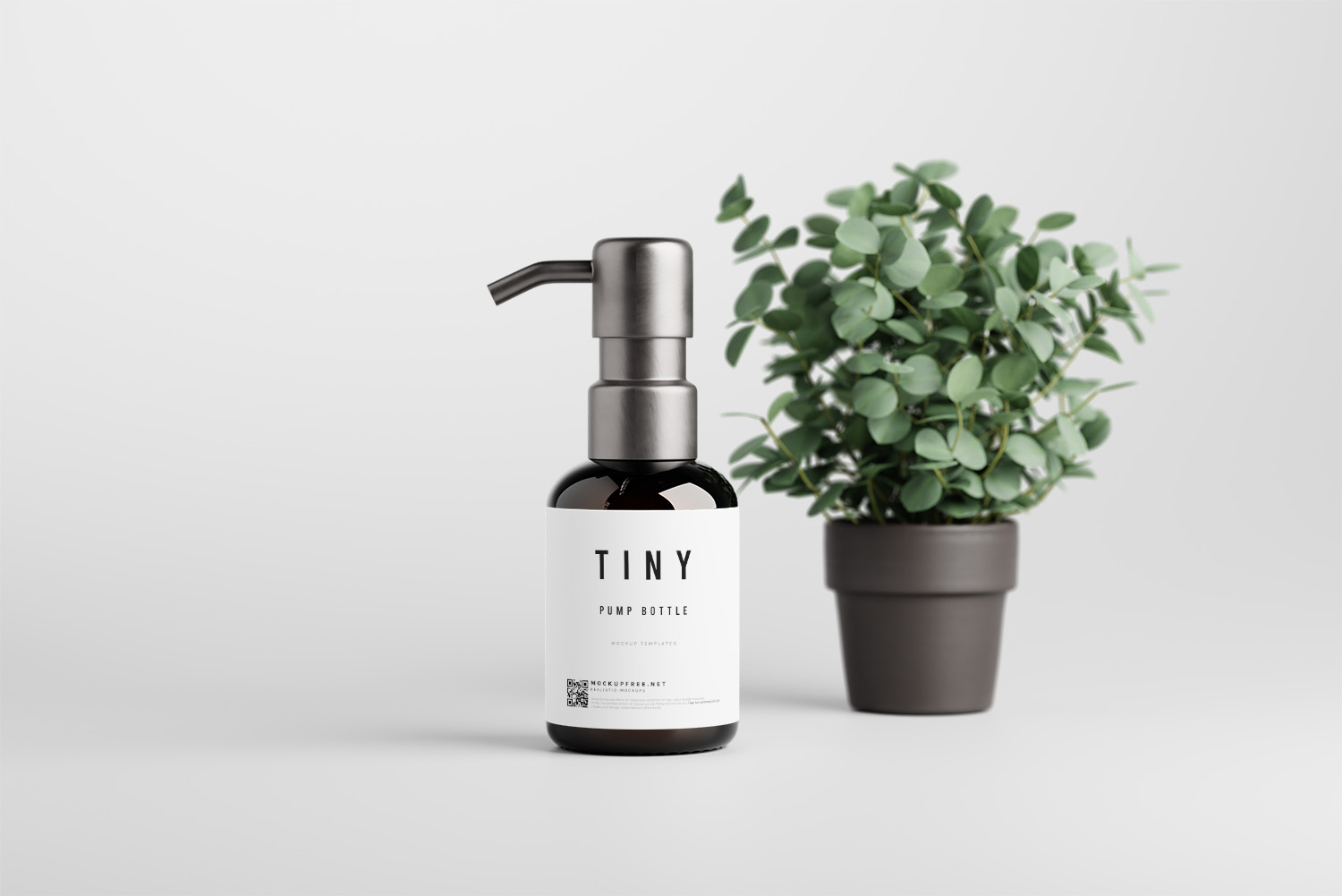 Black Glass Tiny Pump Bottle Free Mockups