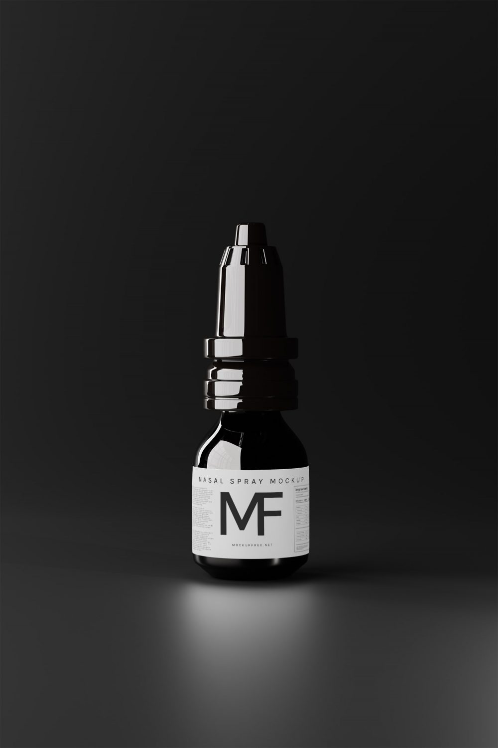 Black Nasal Spray Bottle Mockup