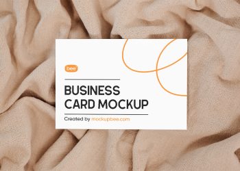Business Card on Blanket Free Mockup